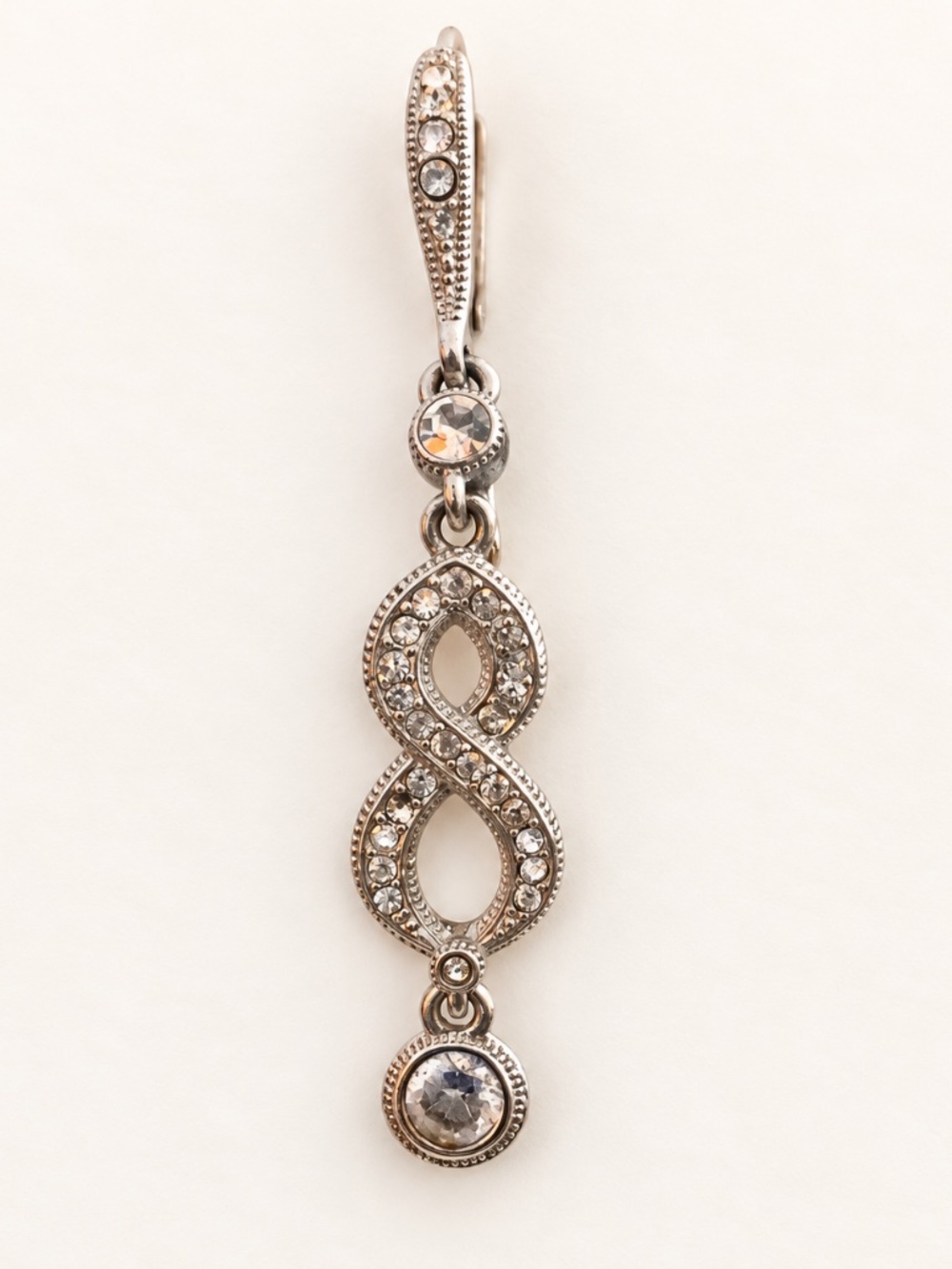 Silver-Tone Crystal Infinity Drop Earrings
